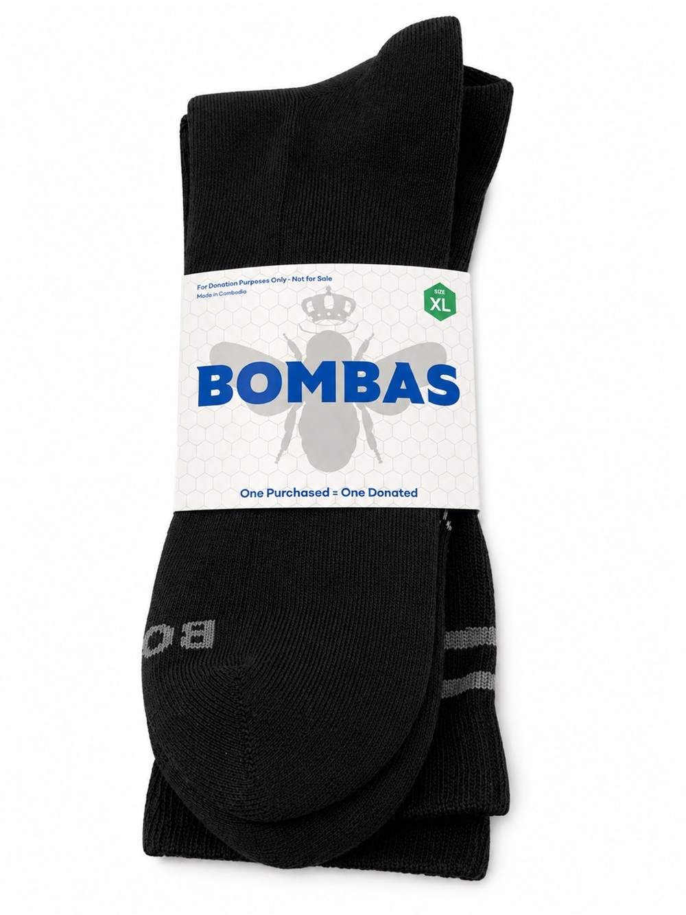 Bombas Black Half Calf Socks- Men's XL